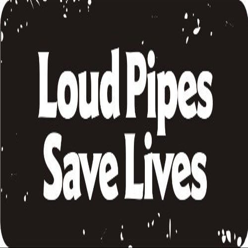 1080 Graphics 3 - Loud Pipes Save Lives 1 1/4" x 3" Hard Hat Biker Helmet Stickers Bs396