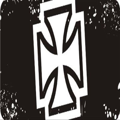 1080 Graphics 3 - Iron Cross 1 1/4" x 3" Hard Hat Biker Helmet Stickers Bs349