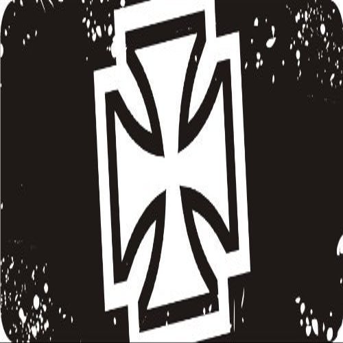 1080 Graphics 3 - Iron Cross 1 1/4" x 3" Hard Hat Biker Helmet Stickers Bs349