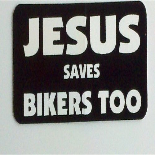 1080 Graphics 3 - Jesus Saves Bikers Too Christian Hard Hat/Helmet Stickers 1" x 2"