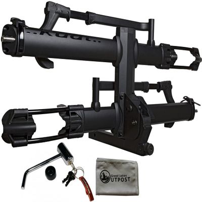 Kuat NV Base 2.0-1.25" - 2-Bike Rack - Satin Black with Kuat 1.25" Hitch Lock and Cloth