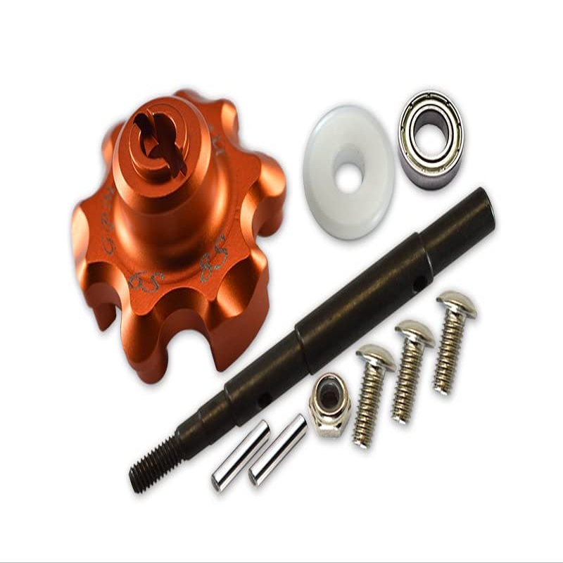 GPM For Traxxas X Maxx 4X4 Upgrade Part Aluminum Trasmission Cush Drive Housing With Drive Input Shaft - 10Pcs Set Orange