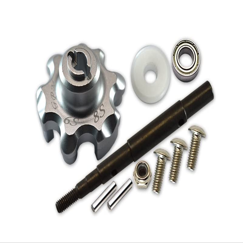 GPM For Traxxas X Maxx 4X4 Upgrade Part Aluminum Trasmission Cush Drive Housing With Drive Input Shaft - 10Pcs Set Silver