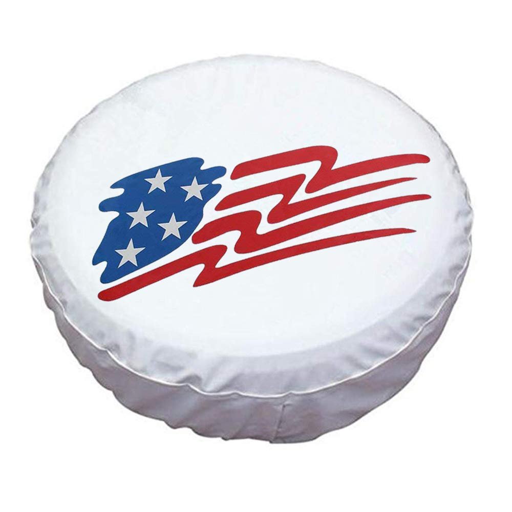 HEALiNK Spare Tire Cover 16 inch Waterproof PVC Leather Wheel Cover American Star Universal for Jeep Wrangler RV Trailers Toyota RAV4 Honda Hummer Car Tire Diameter 29-31 inch