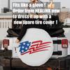 HEALiNK Spare Tire Cover 16 inch Waterproof PVC Leather Wheel Cover American Star Universal for Jeep Wrangler RV Trailers Toyota RAV4 Honda Hummer Car Tire Diameter 29-31 inch view 2