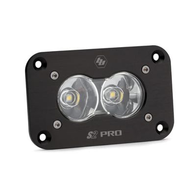 Baja Designs S2 Pro Black Flush Mount LED Auxiliary LED Light Pod (Work/Scene; Clear)