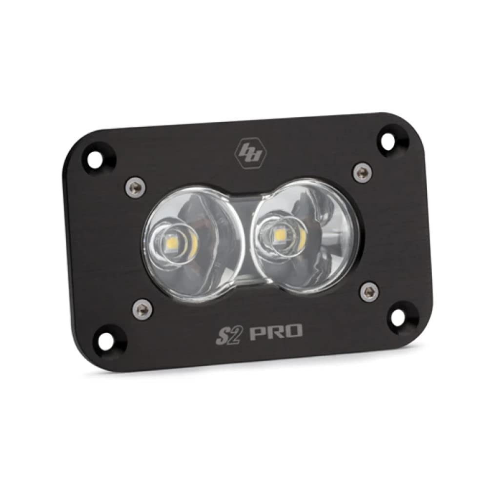 Baja Designs S2 Pro Black Flush Mount LED Auxiliary LED Light Pod (Work/Scene; Clear)