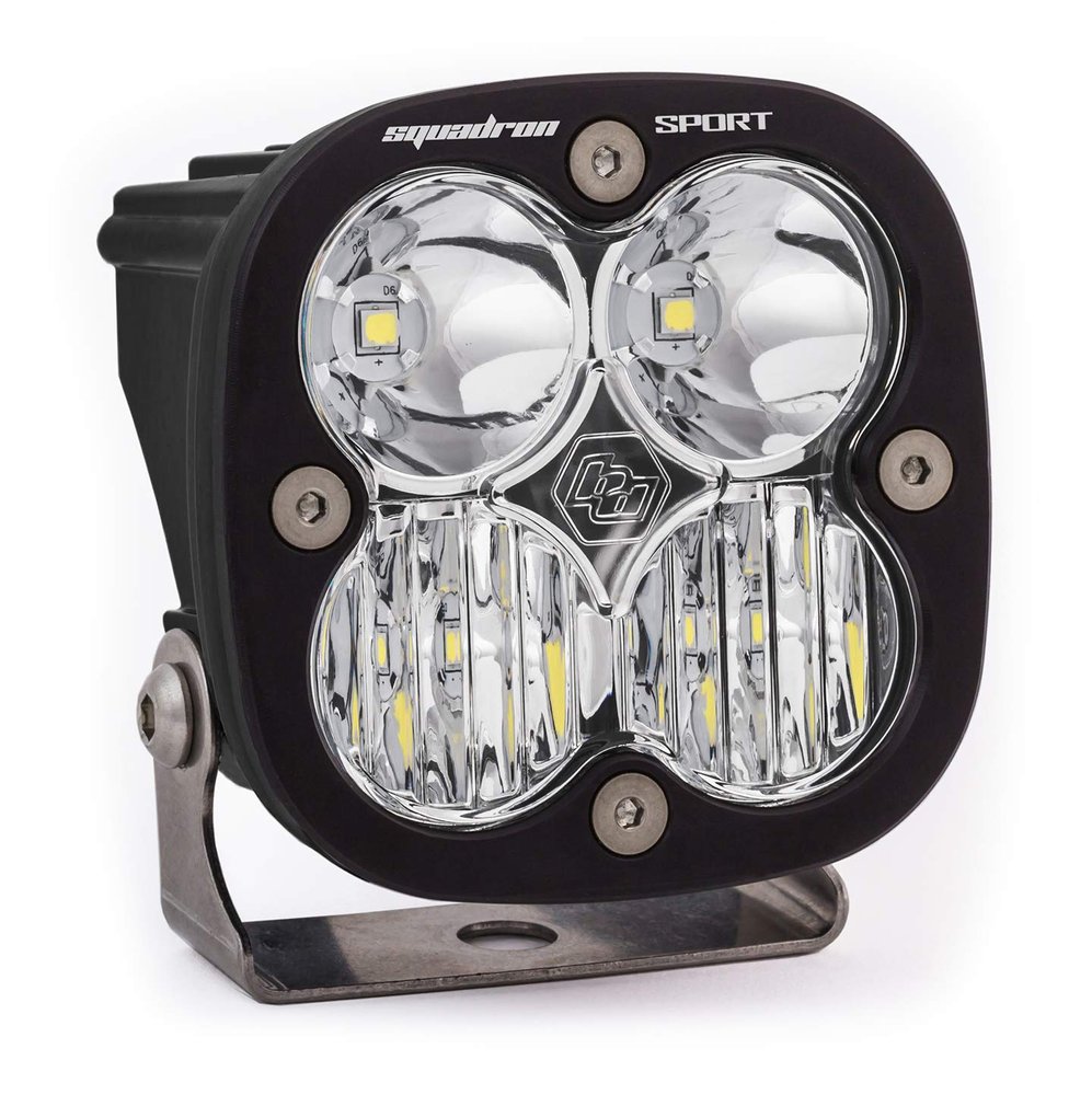 Led Light Pod Driving/Combo Pattern Clear Black Squadron Sport Baja Designs