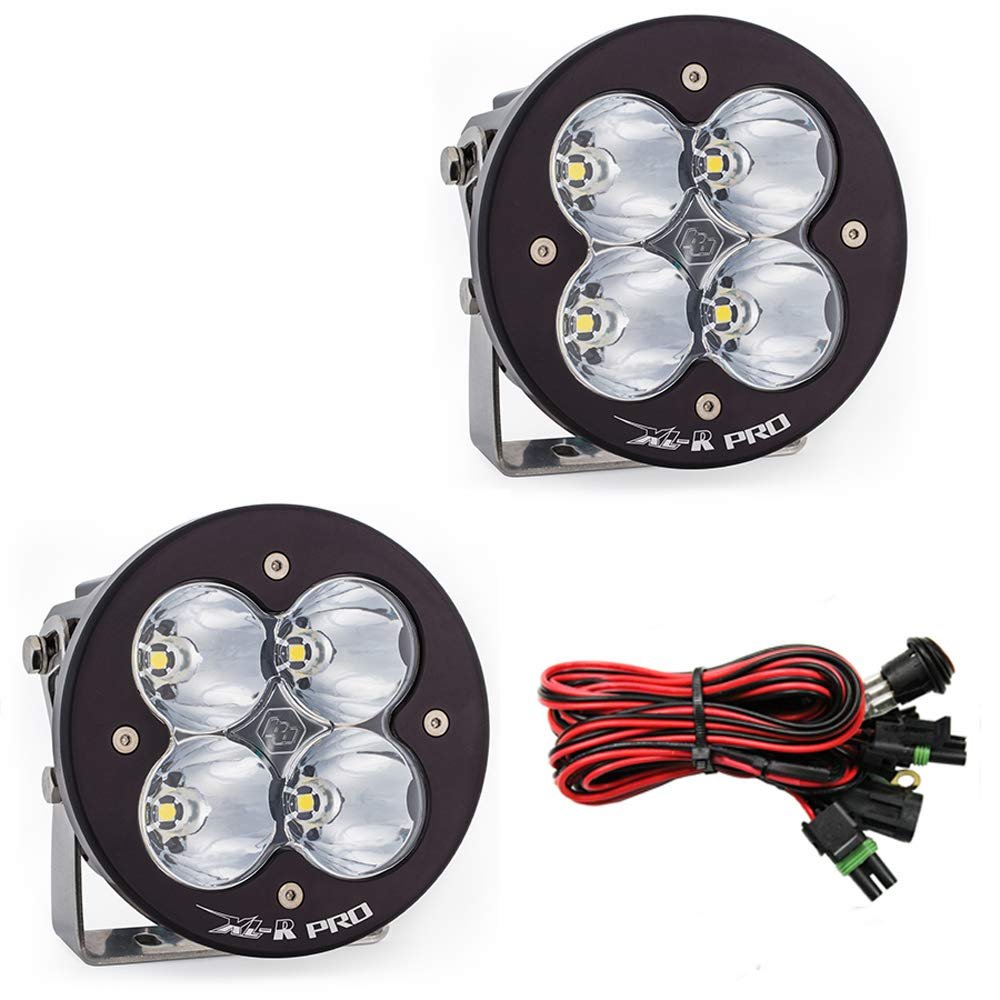 Baja Designs XL-R Pro LED Light Pod Pair - 2PCS LED with Wiring Harness (Spot; Clear)