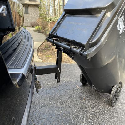 American Made Premium Single Can Receiver Garbage Hauling Hitch - by Garbage Commander