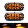 TMH 6" Oval Amber LED Trailer Tail Light Surface Mount 10 LED Waterproof Stop Brake Turn Trailer Lights for Truck RV Bus Lorry Low-High Brightness 12V DC, 2PCS view 1