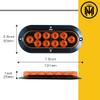 TMH 6" Oval Amber LED Trailer Tail Light Surface Mount 10 LED Waterproof Stop Brake Turn Trailer Lights for Truck RV Bus Lorry Low-High Brightness 12V DC, 2PCS view 3