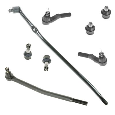 TRQ 8 Piece Kit Tie Rod End Ball Joint LH RH Front Set of 8