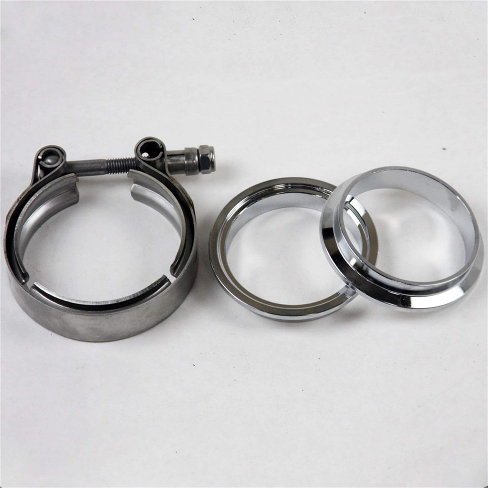Granatelli Motorsports 308525-1M Mating Male To Female Interlocking Flanges 2.5 in. 63 mm. Male To Female Interlocking w/V-Band Clamp Mild Steel Mating Male To Female Interlocking Flanges
