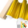 Golden Yellow Gloss Metallic Car Vinyl Wrap Sticker Decal Sheet with Air Release Technology with Tool Set 60"X120" (10FTx5FT) view 1