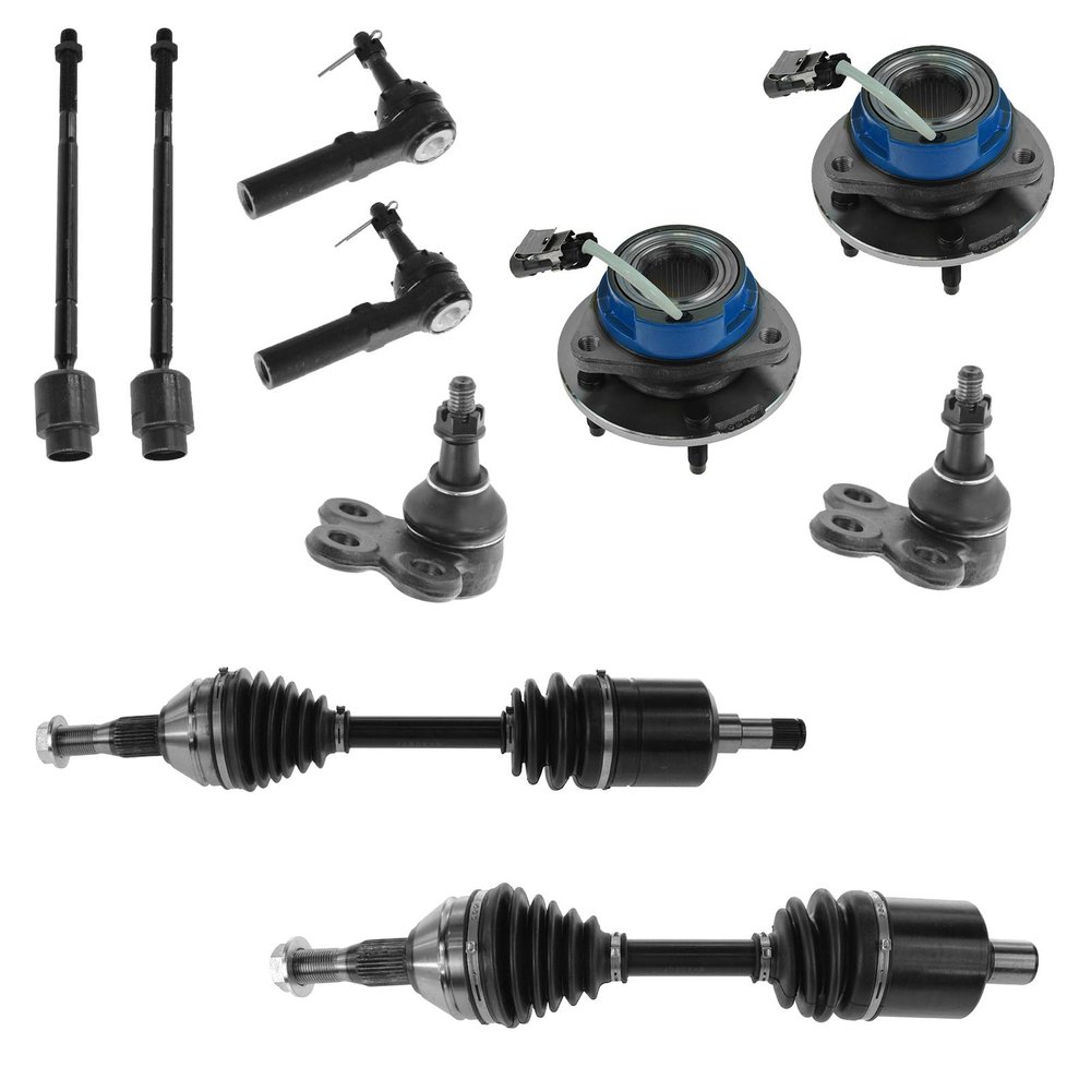 TRQ Front Steering & Suspension Kit Set of 10 Axles Tie Rods Ball joints