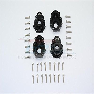 GPM For Traxxas TRX-4 Trail Defender Crawler Upgrade Parts Aluminum Outer Portal Drive Housing (Front And Rear) - 4Pcs Set Black