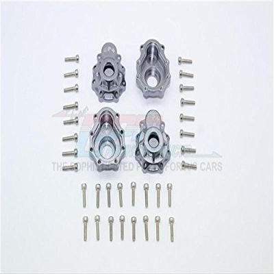 GPM For Traxxas TRX-4 Trail Defender Crawler Upgrade Parts Aluminum Outer Portal Drive Housing (Front And Rear) - 4Pcs Set Gray Silver