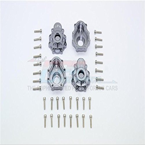 GPM For Traxxas TRX-4 Trail Defender Crawler Upgrade Parts Aluminum Outer Portal Drive Housing (Front And Rear) - 4Pcs Set Gray Silver