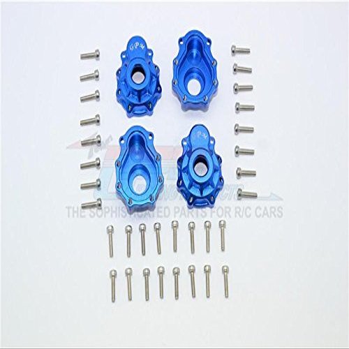GPM For Traxxas TRX-4 Trail Defender Crawler Upgrade Parts Aluminum Outer Portal Drive Housing (Front And Rear) - 4Pcs Set Blue