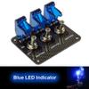 3 Row Safety Cover Aircraft 12V Toggle Switch With Indicator LED Light Carbon Fiber Painted Surface Panel, For Fog Lights, Neon Lights, Driving Lights etc. (Blue) view 2