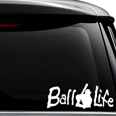 Ball Life Baseball Player Bat Decal Sticker For Use On Laptop, Helmet, Car, Truck, Motorcycle, Windows, Bumper, Wall, and Decor Size- [8 inch] / [20 cm] Wide / Color- Gloss Black