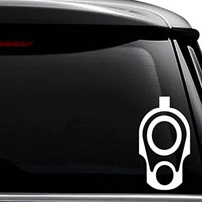 1911 45 ACP Pistol Gun Barrel Decal Sticker For Use On Laptop, Helmet, Car, Truck, Motorcycle, Windows, Bumper, Wall, and Decor Size- [8 inch] / [20 cm] Tall / Color- Gloss White