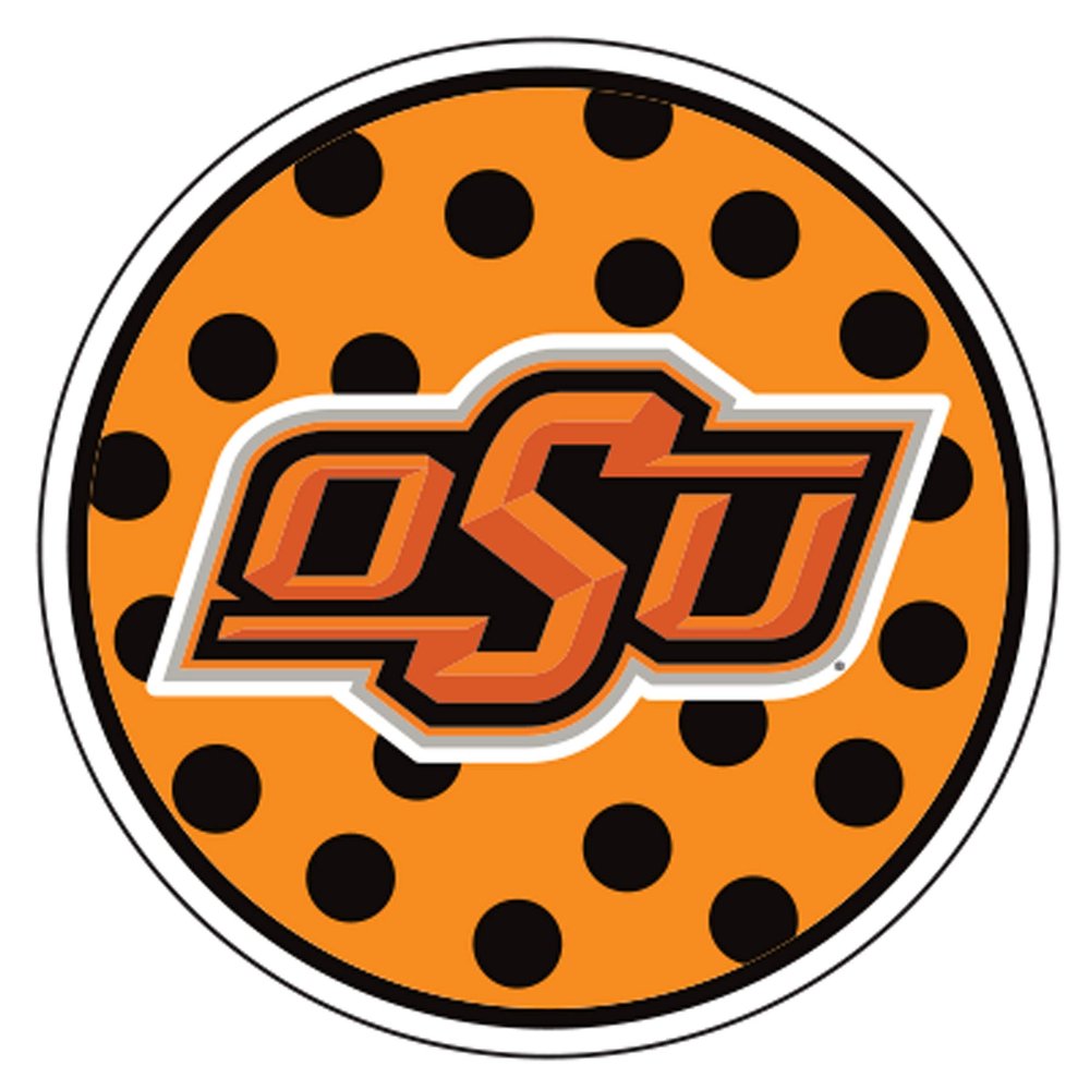Oklahoma State Decal (ORG Polka DOT OSU Decal (4''), 4 in)