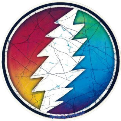 Dye the Sky Grateful Dead Rainbow Lightning Bolt - Window Sticker/Decal (5" Circular)