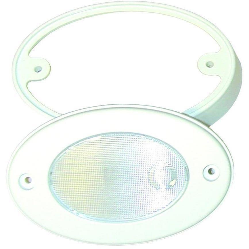 T. H. Marine Supply White Oval Boat Courtesy Light with Mount Boat Utility Light