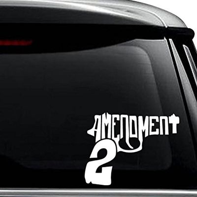 2nd Amendment Gun Rights Decal Sticker For Use On Laptop, Helmet, Car, Truck, Motorcycle, Windows, Bumper, Wall, and Decor Size- [12 inch] / [30 cm] Wide / Color- Gloss Black