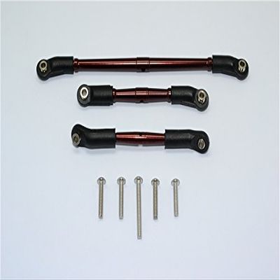 GPM For Traxxas TRX-4 Trail Defender Crawler Upgrade Parts Aluminum Front Adjustable Steering Link & Suspension Link - 3Pcs Set Brown