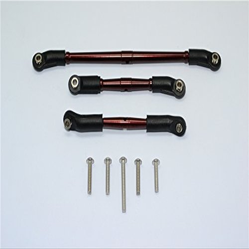 GPM For Traxxas TRX-4 Trail Defender Crawler Upgrade Parts Aluminum Front Adjustable Steering Link & Suspension Link - 3Pcs Set Brown
