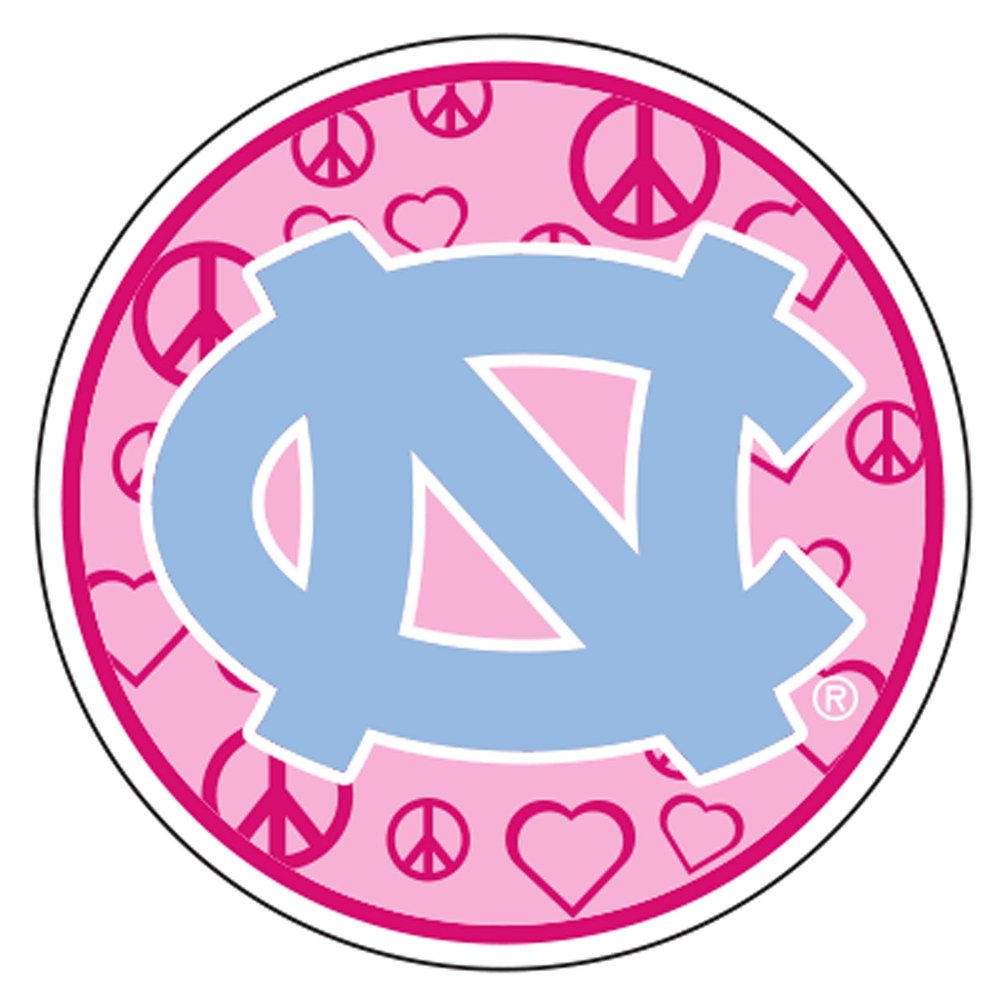 North Carolina Decal (Pink Peace, Heart NC Decal (4''), 4 in)
