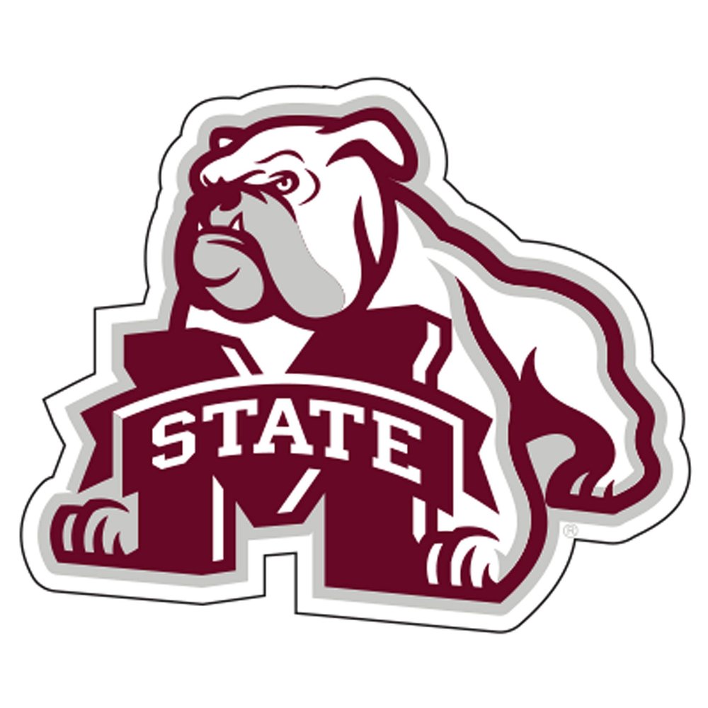 Mississippi State Decal (M-State Bulldog Decal (3''4''6''12''), 6 in)