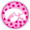 Iowa Decal (PINK POLKA DOT HAWKEYE DEC (4''), 4 in) view 1
