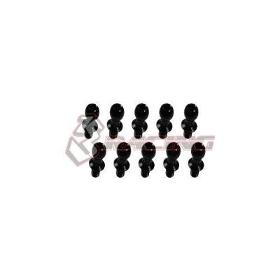 7075 Aluminum 4.8mm Ball Stud L=4 (10 pcs) - Black / 3Racing / 3RAC-BS480475/BL