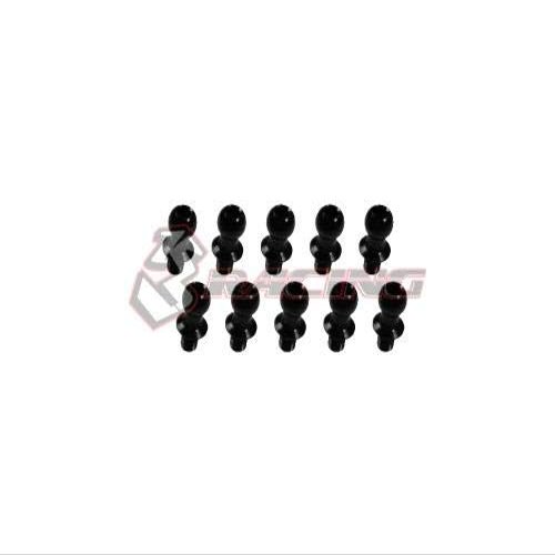 7075 Aluminum 4.8mm Ball Stud L=4 (10 pcs) - Black / 3Racing / 3RAC-BS480475/BL