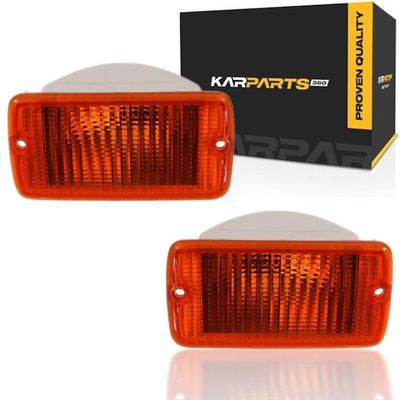 CarLights360 For Jeep Wrangler Parking Signal Light Assembly Unit 1997-2006 Pair Driver and Passenger Side | CH2520141 + CH2521141
