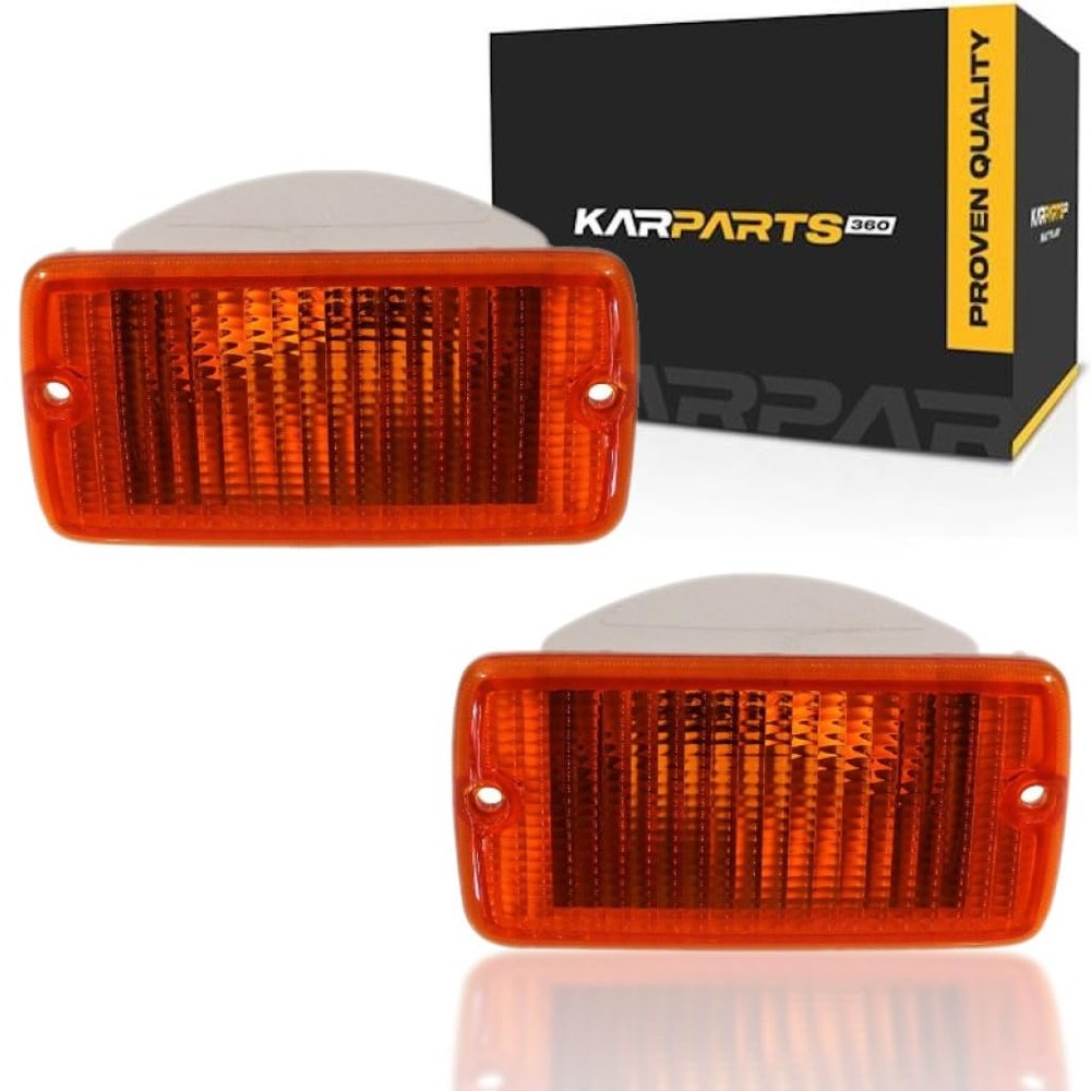 CarLights360 For Jeep Wrangler Parking Signal Light Assembly Unit 1997-2006 Pair Driver and Passenger Side | CH2520141 + CH2521141