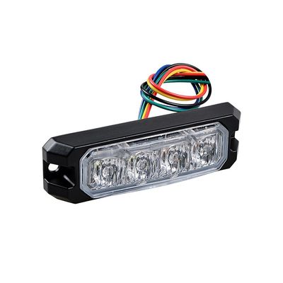 Astra Depot Surface Mount 20W 4-LED Emergency Warning SYNC Strobe Light Head Car Truck 12V-24V (1pc, White & Amber)
