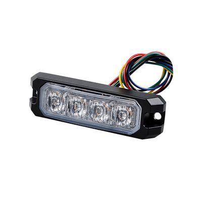Anzio 4 LED Warning Light 20W LED Work Light Ultra-thin 11 Mode Car Emergence Strobe Light Bar(Amber color 1X)