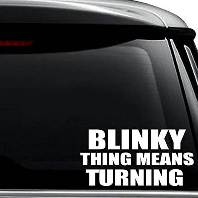 Blinky Thing Means Turning Signal JDM Japanese Decal Sticker For Use On Laptop, Helmet, Car, Truck, Motorcycle, Windows, Bumper, Wall, and Decor Size- [10 inch] / [25 cm] Wide / Color- Gloss White
