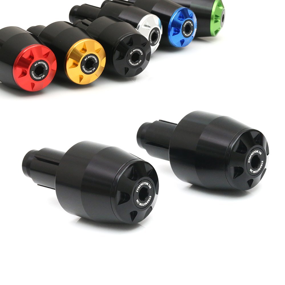 MC MOTOPARTS STORM CNC Bar Ends Compatible with F3 675 2012-2019 13 14 15 16 17 18 (Black)