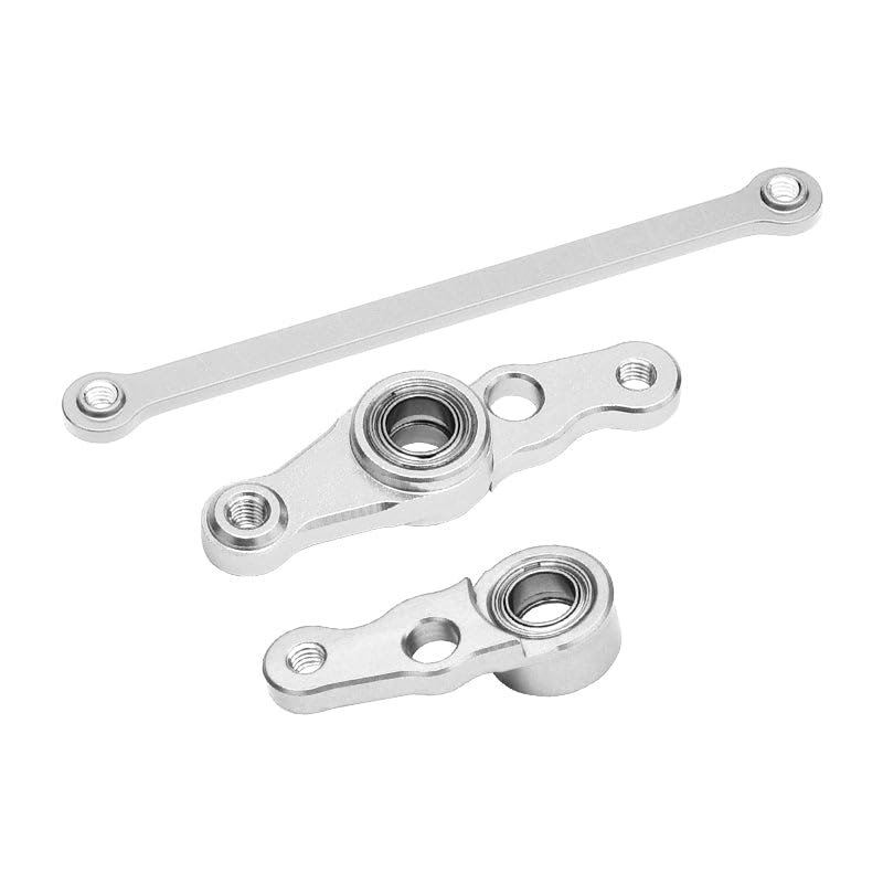 GPM For Tamiya DF01 / TA01 / TA02 / M1025 Upgrade Parts Aluminum Steering Assembly With Bearings - 1 Set Silver