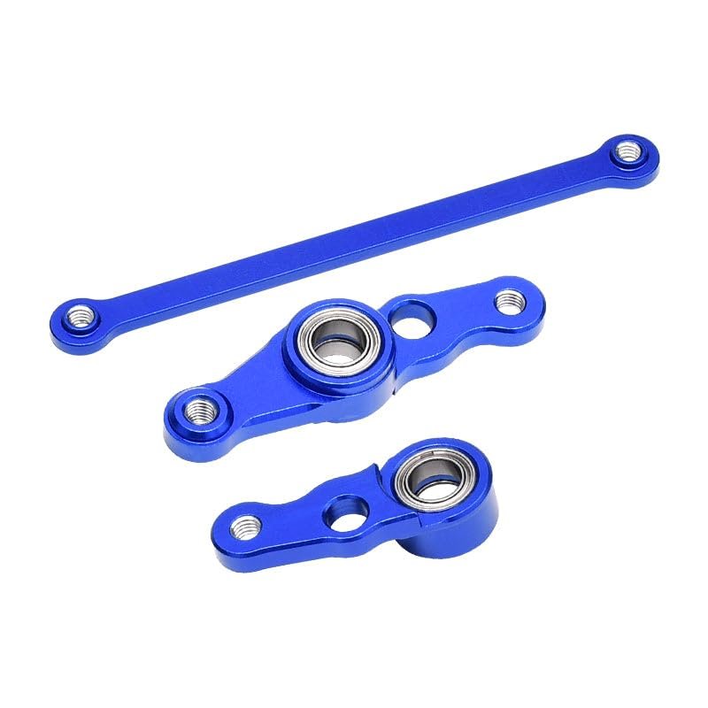 GPM For Tamiya DF01 / TA01 / TA02 / M1025 Upgrade Parts Aluminum Steering Assembly With Bearings - 1 Set Blue