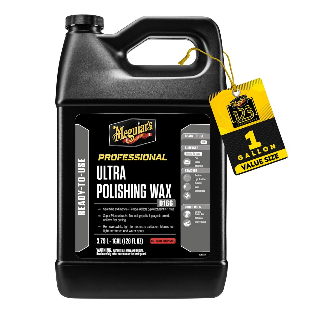 Meguiar's Professional Ultra Polishing Wax D16601 - Premium Scratch Removal, Car Polish, and Car Wax in One - One-Step Cleaner Wax that's Easy to Use - Restores Clarity and Shine, 128 Oz, 1 Gal