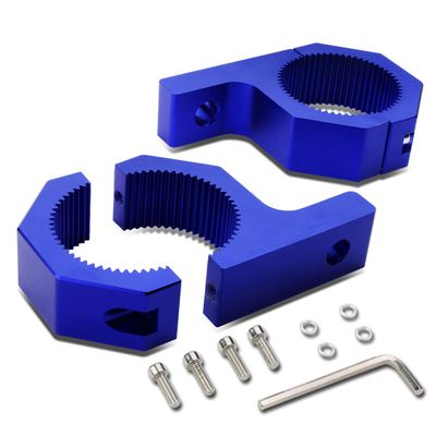 Auto Dynasty 2 inches Mounting Bracket Off-Road Light Bar Tube Clamp Roof Roll Cage Holder, 2 Packs, Blue
