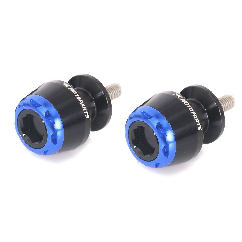 MC MOTOPARTS MSHINE Blue 10MM CNC Swingarm Spools Compatible with ZZR600 2007-2009
