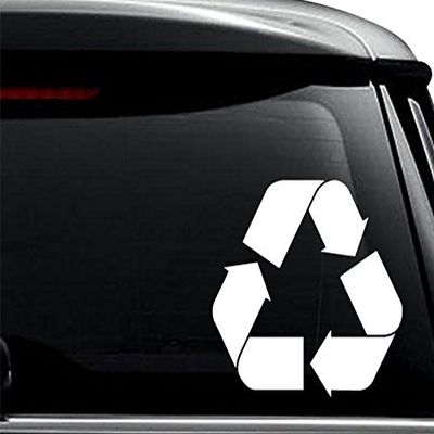 Recycle Symbol Decal Sticker for Use On Laptop, Helmet, Car, Truck, Motorcycle, Windows, Bumper, Wall, and Decor Size- [10 inch] / [25 cm] Wide/Color- Gloss Black